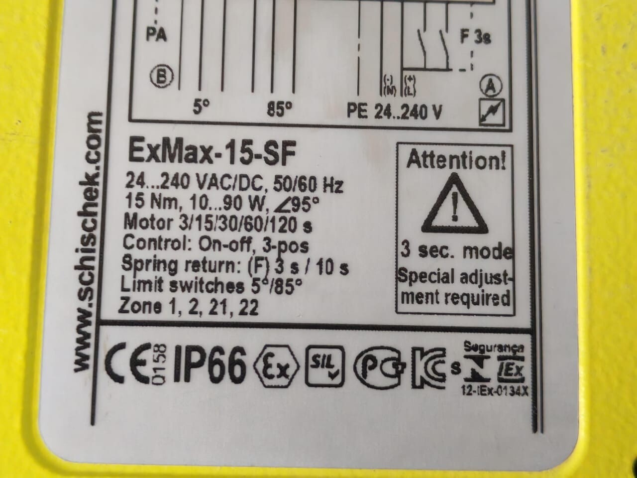 SCHISCHEK SF-24 SCHISCHEK EXPLOSION PROOF EXMAX-15-SF 24-240VAC/DC 15NM 8