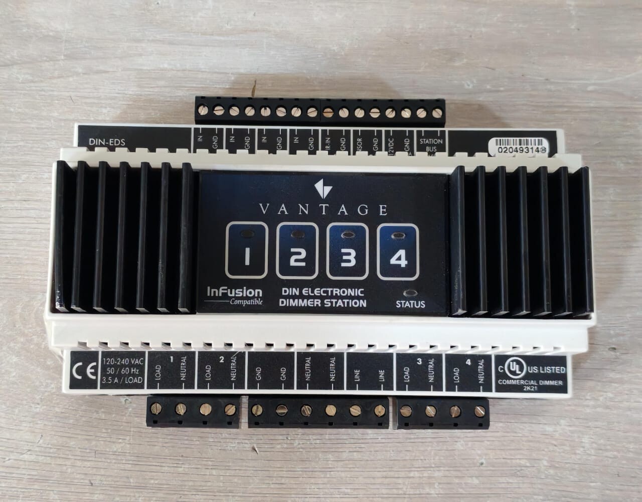 GE DIN-EDS VANTAGE CONTROLS DIN-EDS DIN ELECTRONIC DIMMER STATION 9