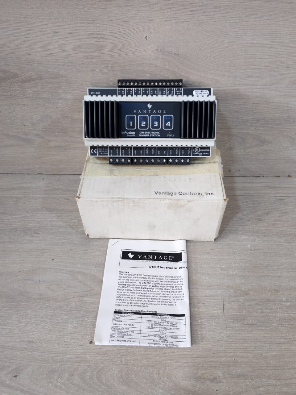 VANTAGE CONTROLS DIN-EDS DIN ELECTRONIC DIMMER STATION