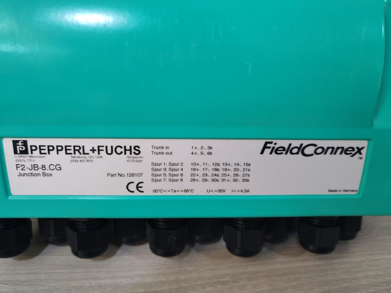 Pepperl+Fuchs BOX-126107 Pepperl+Fuchs F2-jb-8.CG Junction Box 126107 FieldConnex 3
