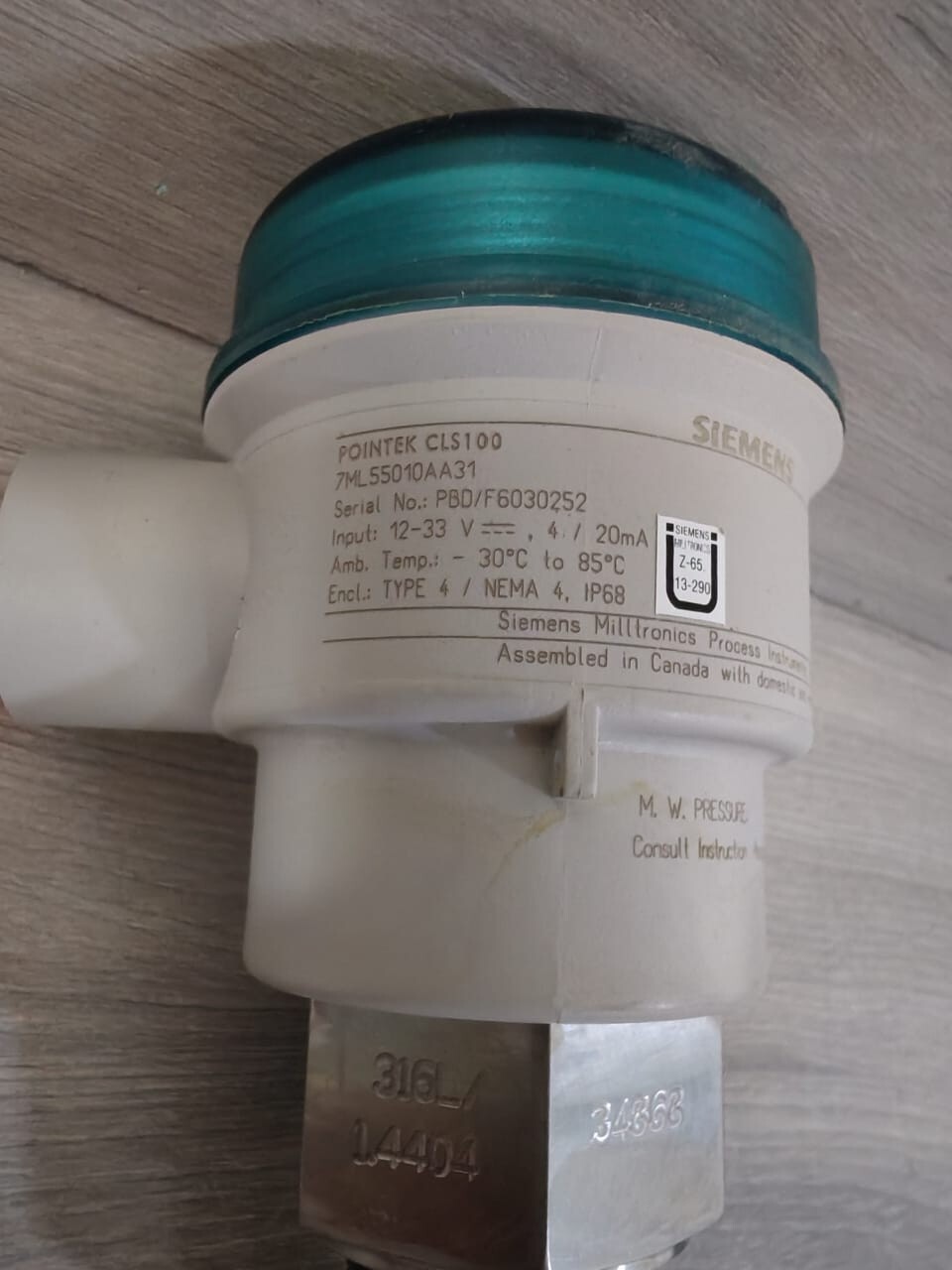 Siemens CLS100 SIEMENS POINTEK CLS100 LEVEL SENSOR 7ML55010AA31 3