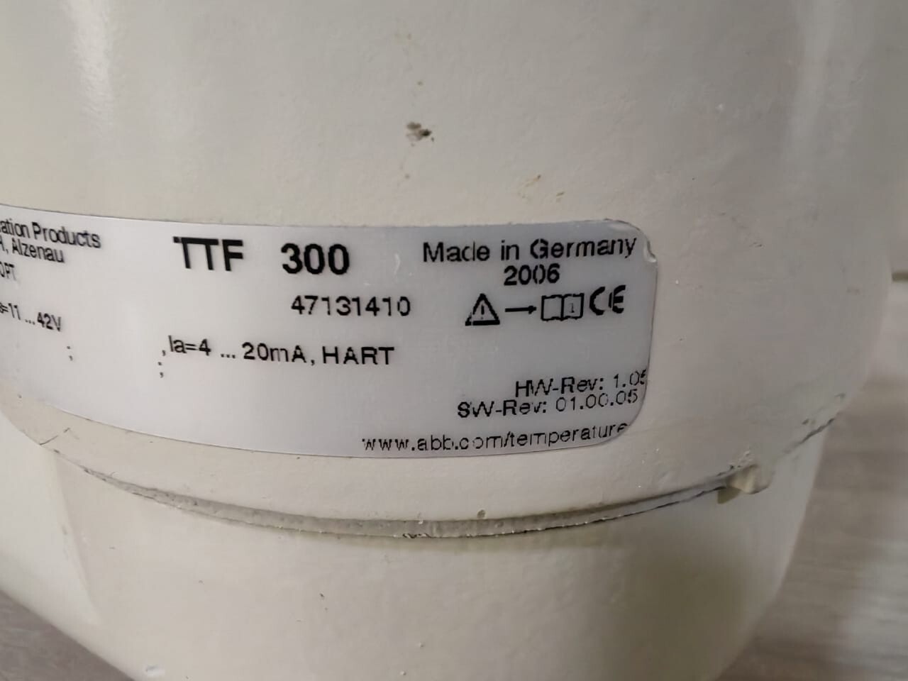 ABB REV-01 ABB TTF300 Y0C2/OPT HW-REV1.05 SW-REV 01.00.06 TEMPERATURE TRANSMITTER 6
