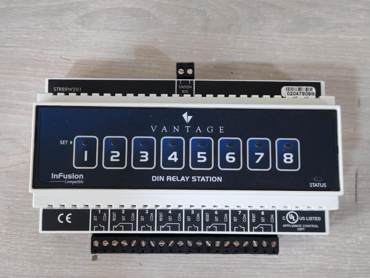 VANTAGE CONTROLS STR8RW201 VANTAGE CONTROLS STR8RW201 DIN 8 CHANNEL 10AMP RELAY STATION 8