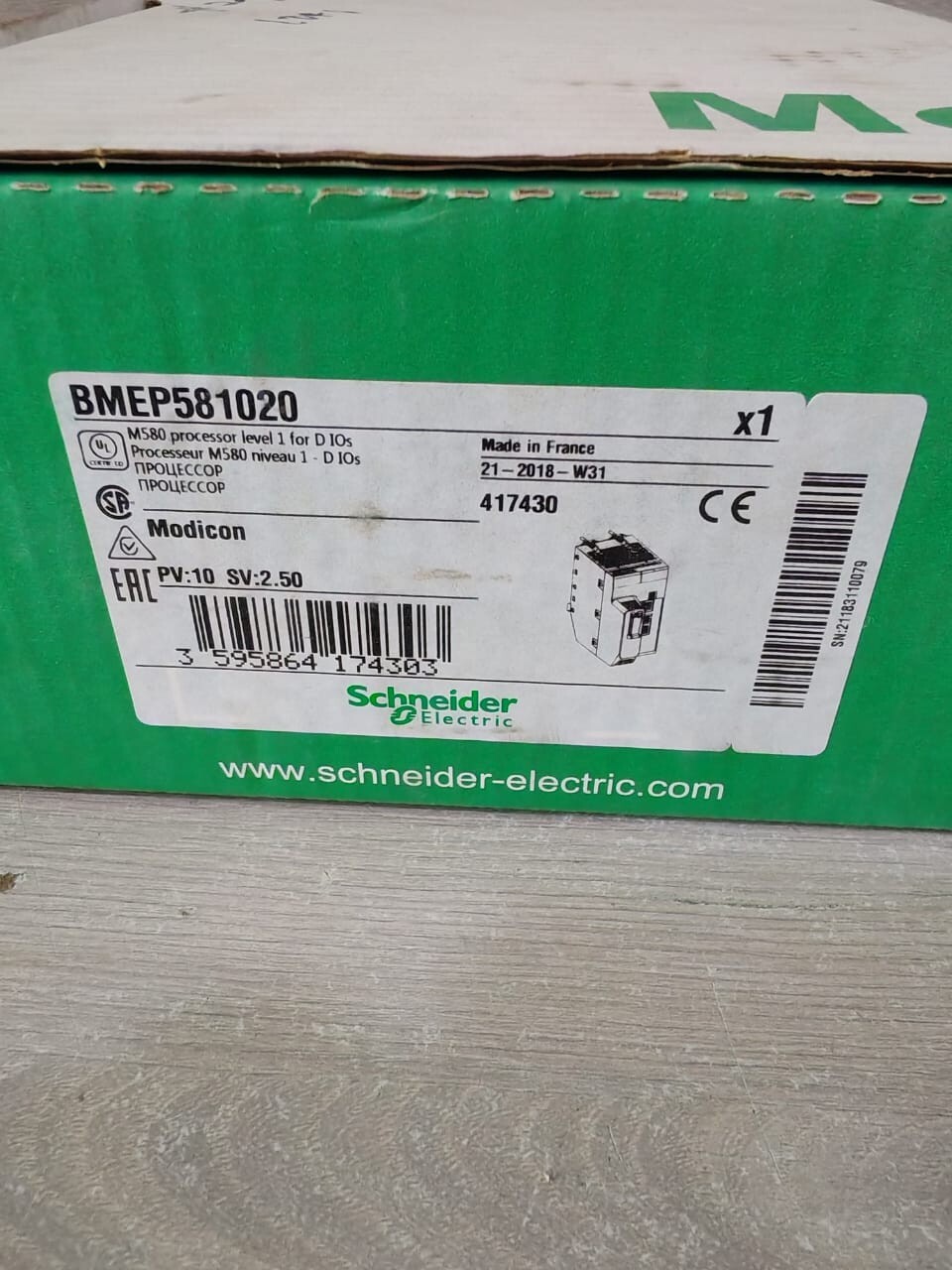 Schneider Electric BMEP581020 SCHNEIDER ELECTRIC MODICON BMEP581020 M580 PROCESSOR LEVEL 1 FOR DIOs 10