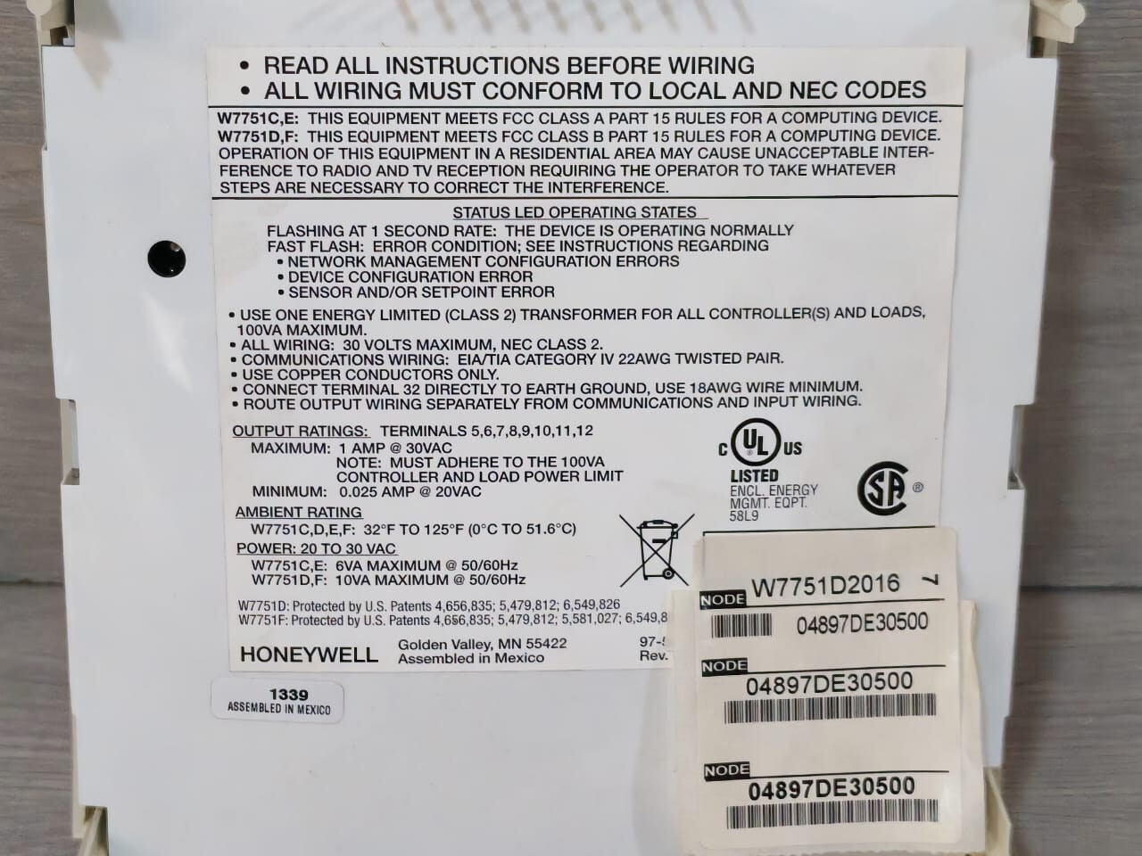 Honeywell W7751D Honeywell W7751D 2016 Vav Controller 4