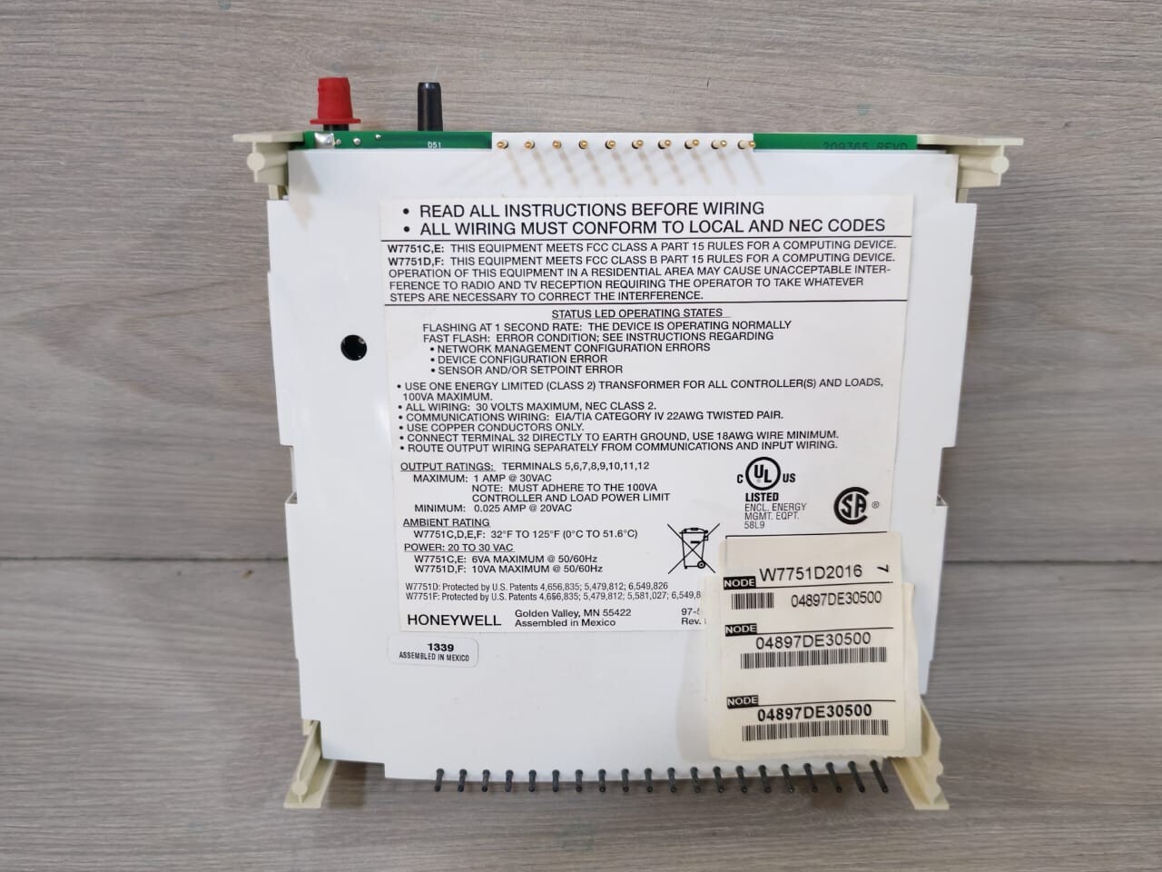 Honeywell W7751D Honeywell W7751D 2016 Vav Controller 8