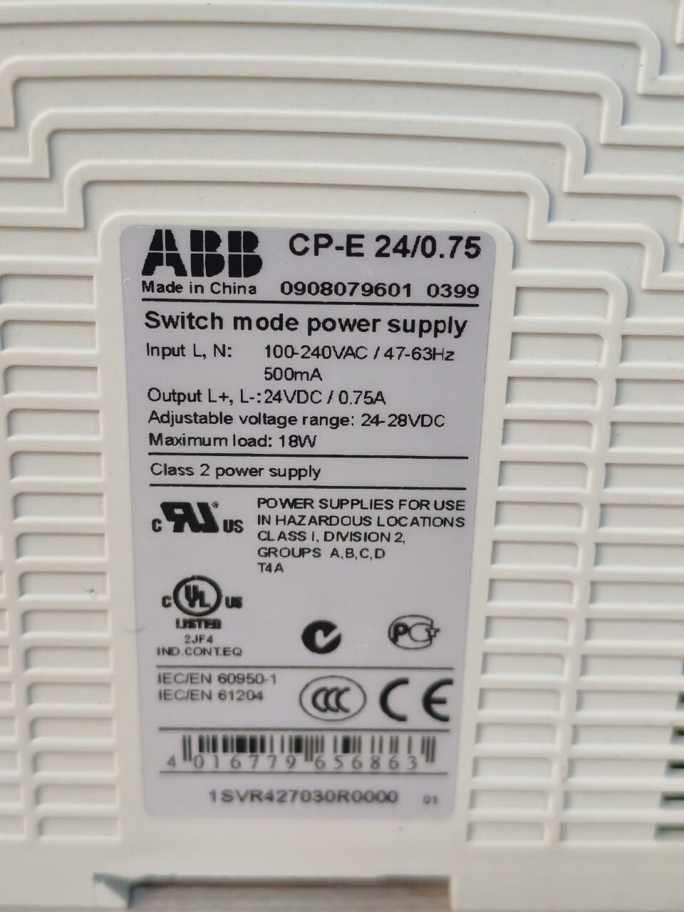 ABB CP-E ABB CP-E 24/0.75 1SVR427030R0000 SWITCHING MODE POWER SUPPLY 5