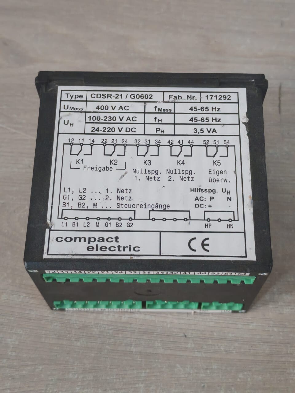 COMPACT ELECTRIC CDSR-21 / CDSR-21-G0602 COMPACT ELECTRIC CDSR-21 / CDSR-21-G0602 DIGITAL SYNCHRO-CHECK RELAY 10