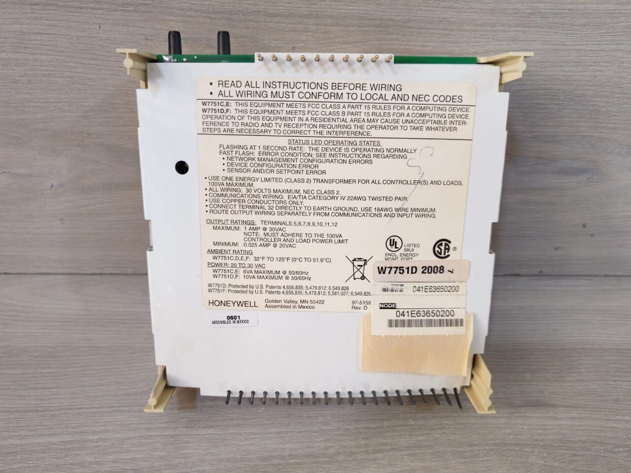 Honeywell W7751D 2008 Honeywell W7751D 2008 Vav Controller 4