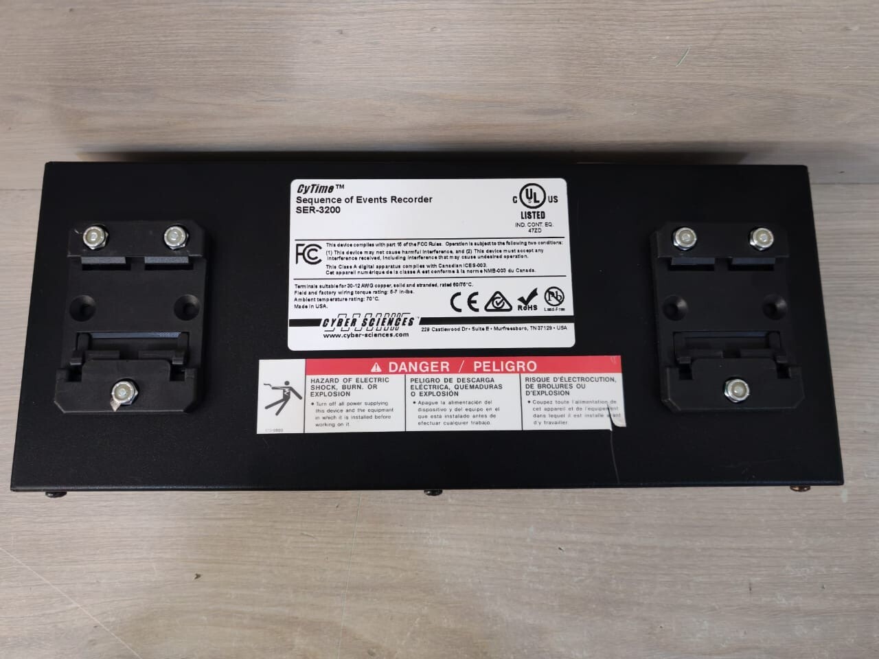 CYBER SCIENCES CYBER SCIENCES SER-3200-PTP CYBER SCIENCES SER-3200-PTP CYTIME EVENT RECORDER H/W VERSION: C2 4