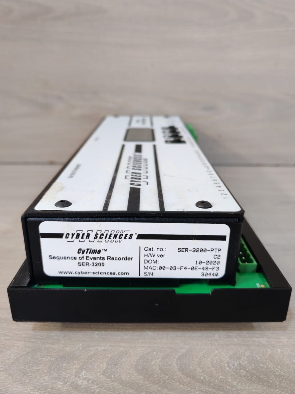 CYBER SCIENCES CYBER SCIENCES SER-3200-PTP CYBER SCIENCES SER-3200-PTP CYTIME EVENT RECORDER H/W VERSION: C2 7