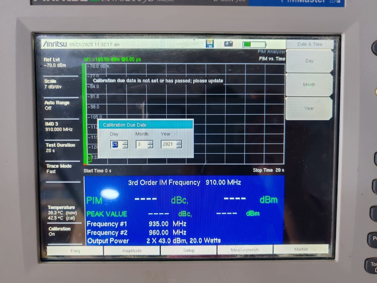 Anritsu MW82119B Anritsu MW82119B PIM Analyzer E-GSM 900 PIM Master 7