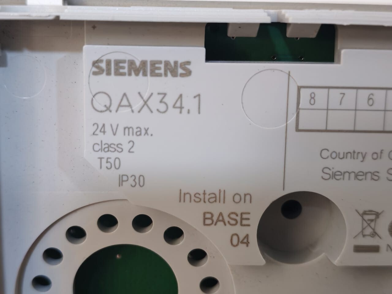 Siemens QAX34.1 SIEMENS QAX34.1 ROOM UNIT SENSOR 6