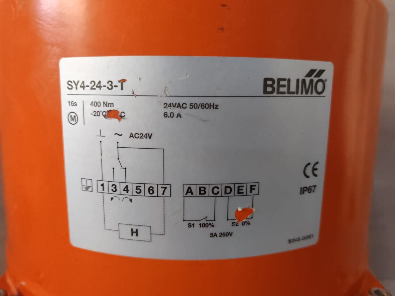 Belimo SY4-24-3-T BELIMO SY4-24-3-T ROTARY ACTUATOR 400Nm AC/DC 24V OPEN/CLOSE 3PT. 20S 2X SPDT 2