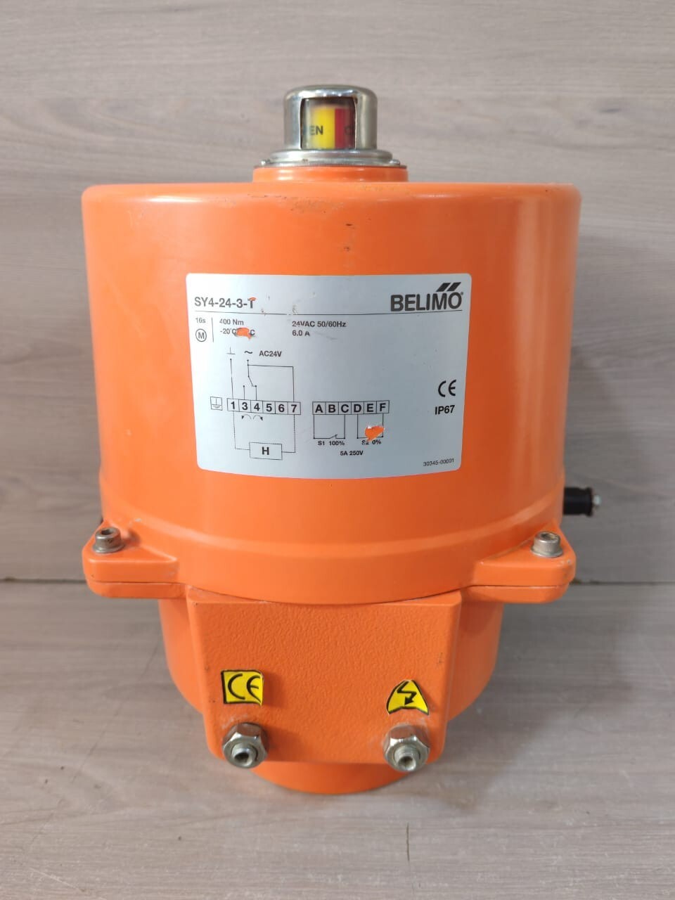 BELIMO SY4-24-3-T ROTARY ACTUATOR 400Nm AC/DC 24V OPEN/CLOSE 3PT. 20S 2X SPDT
