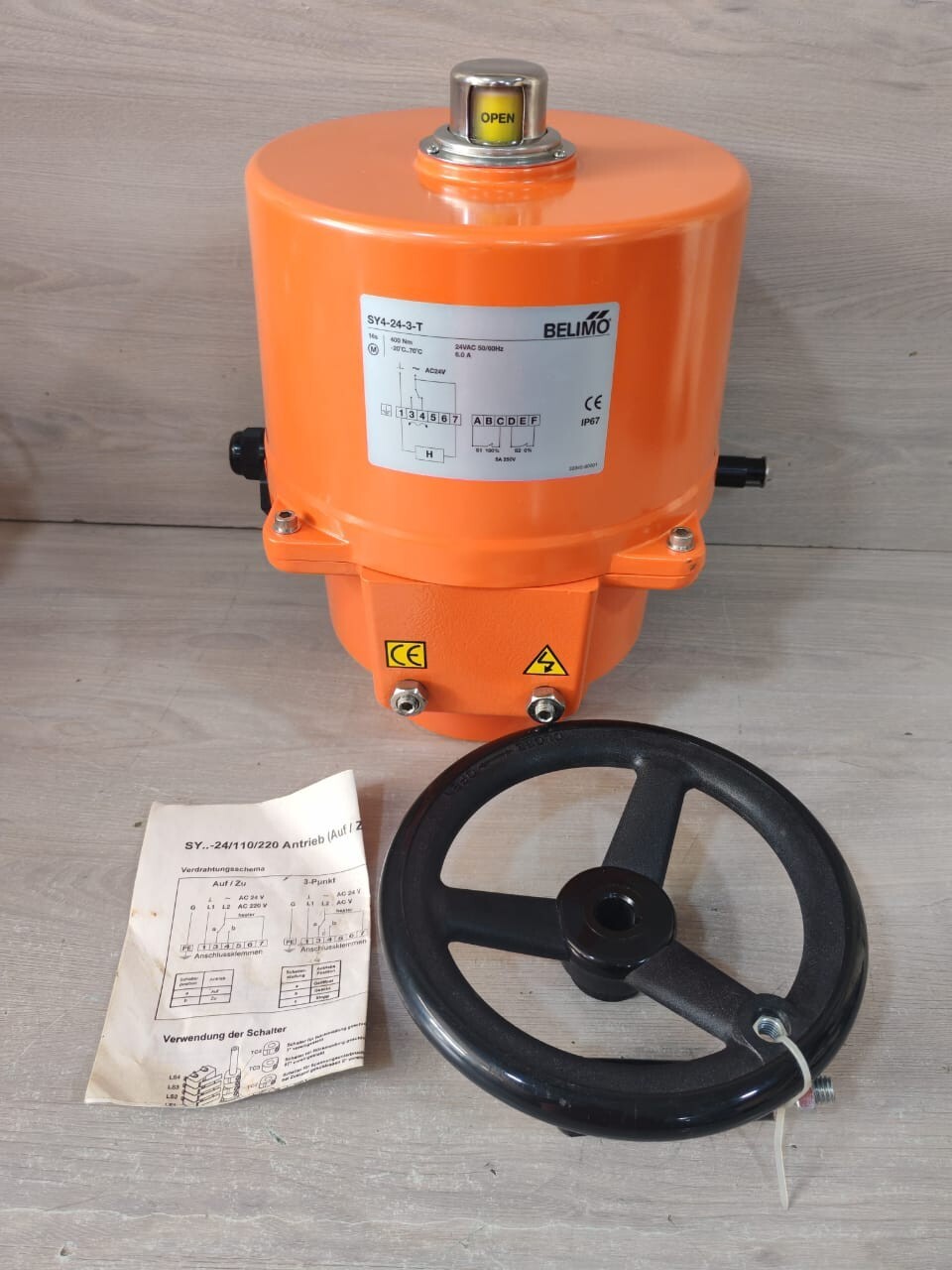 BELIMO SY4-24-3-T ROTARY ACTUATOR 400Nm AC/DC 24V OPEN/CLOSE 3PT. 20S 2X SPDT