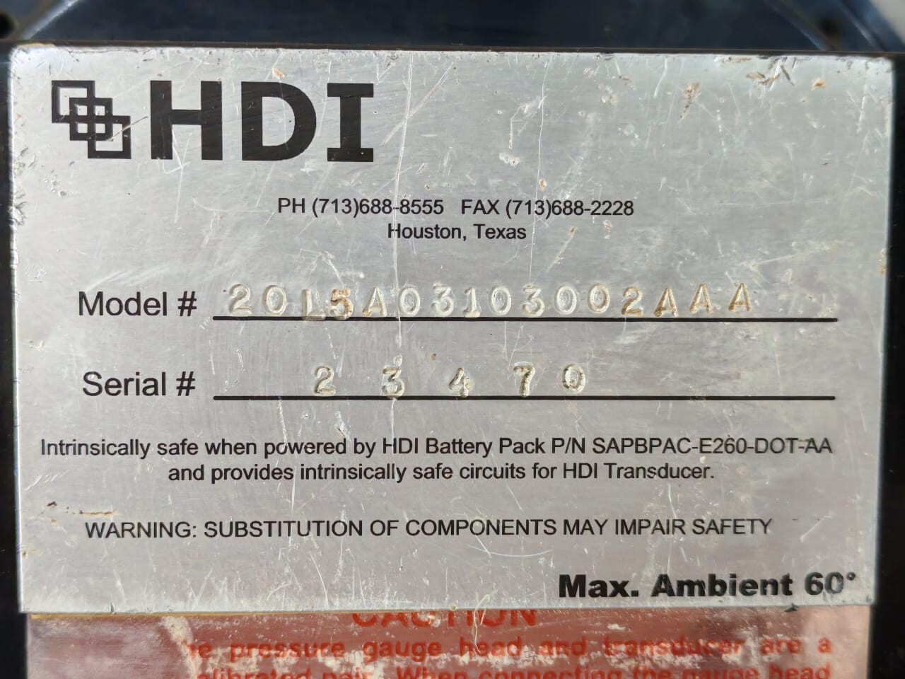 HDI 20L5A03103002AAA HDI 20L5A03103002AAA DIGITAL PRESSURE GAUGE 10