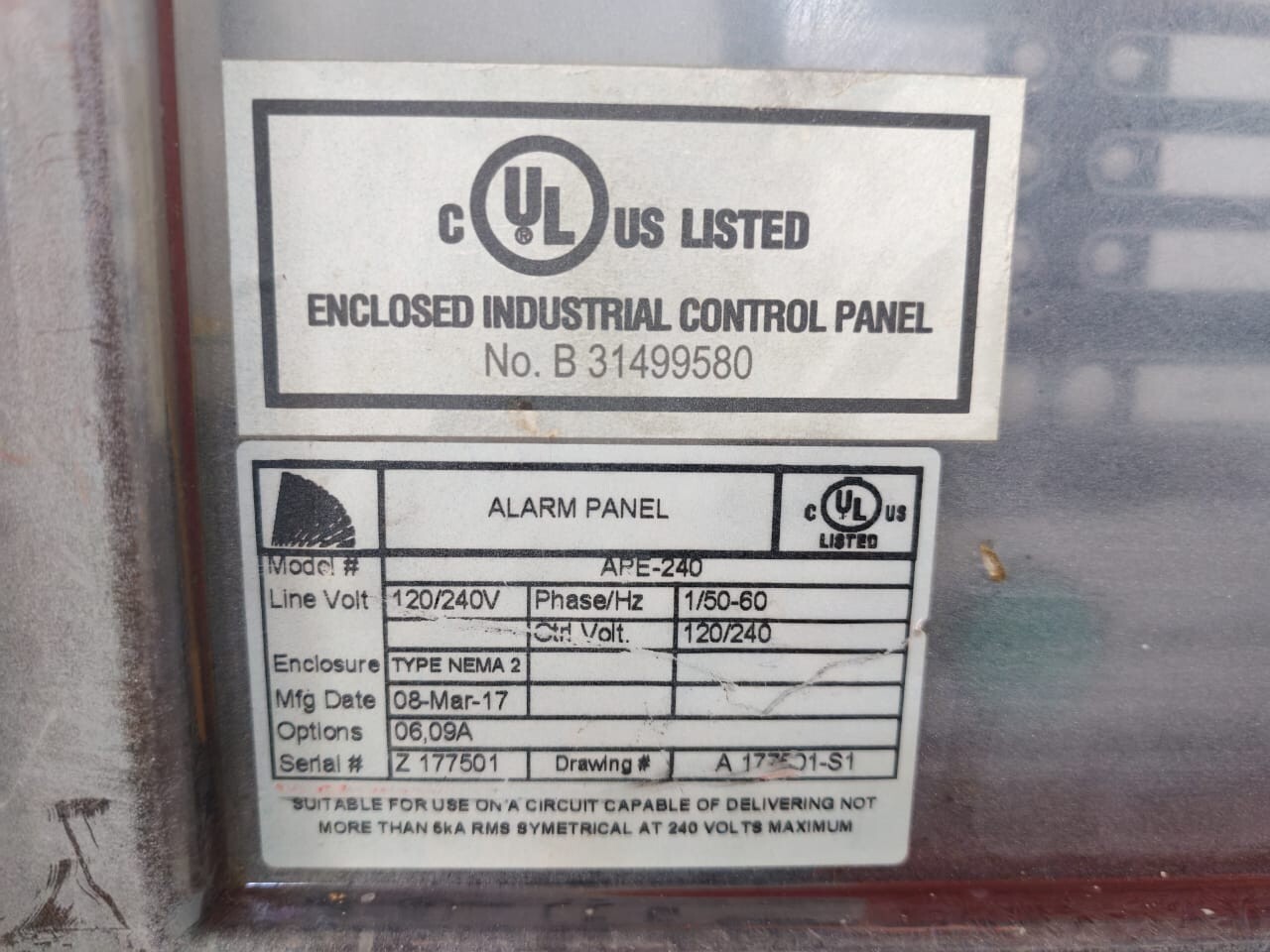 Tornatech APE-240 Tornatech APE-240 Alarm Panel Electric Fire Pump-Enclosure Type NEMA 2 2