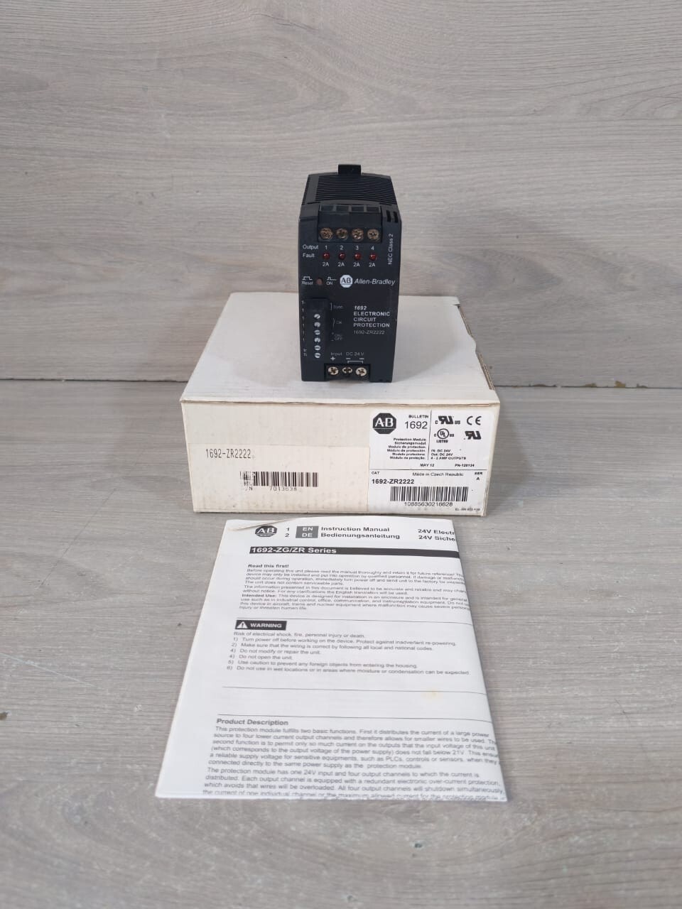 ALLEN-BRADLEY BULLETIN 1692 1692-ZR2222 SER.A ELECTRIONIC CIRCUIT PROTECTION 24V
