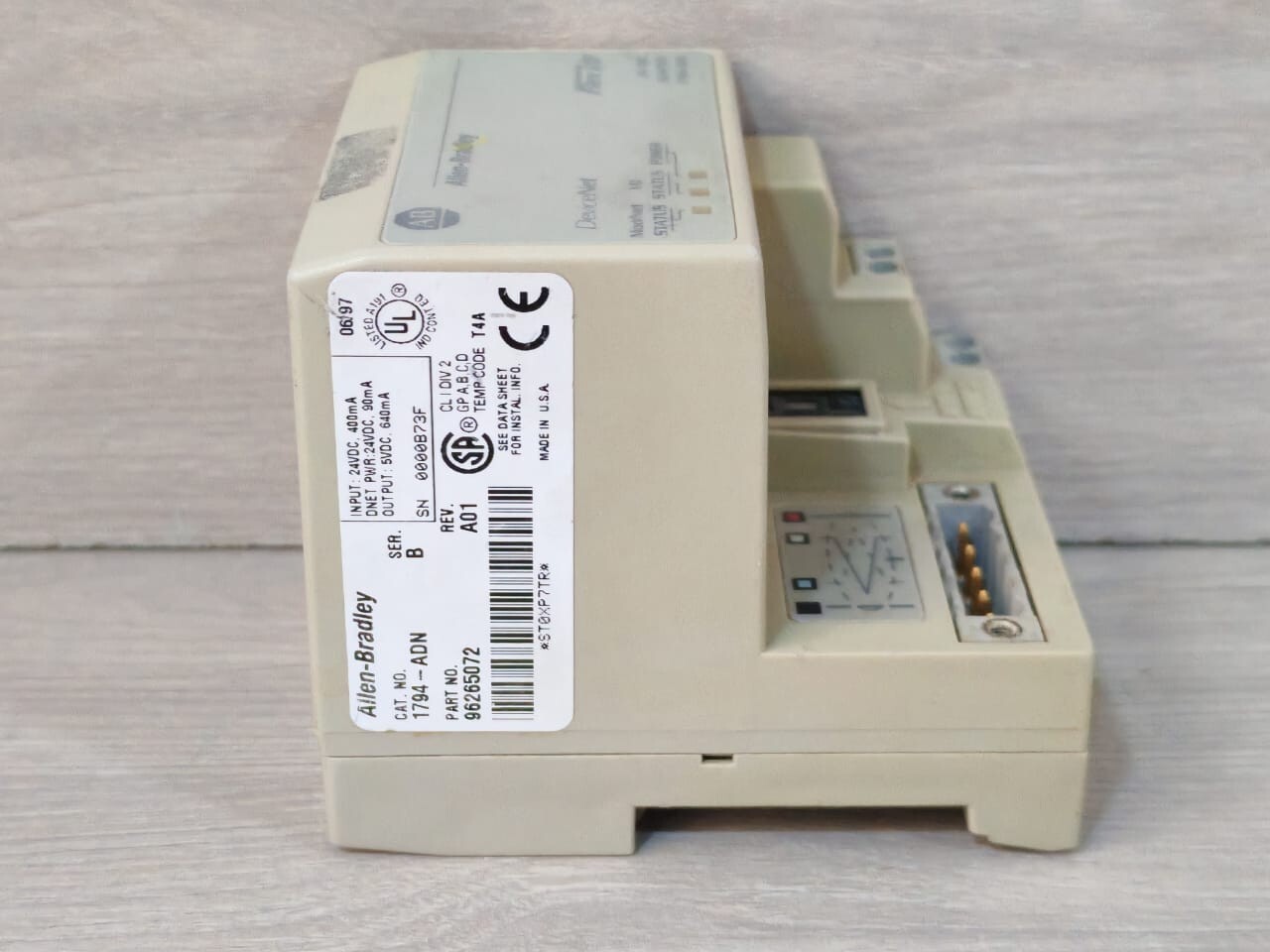 Allen-Bradley 96265072 Allen-Bradley 1794-ADN Ser.B Flex I/O 24 VDC Adapter 96265072 Rev.A01 6