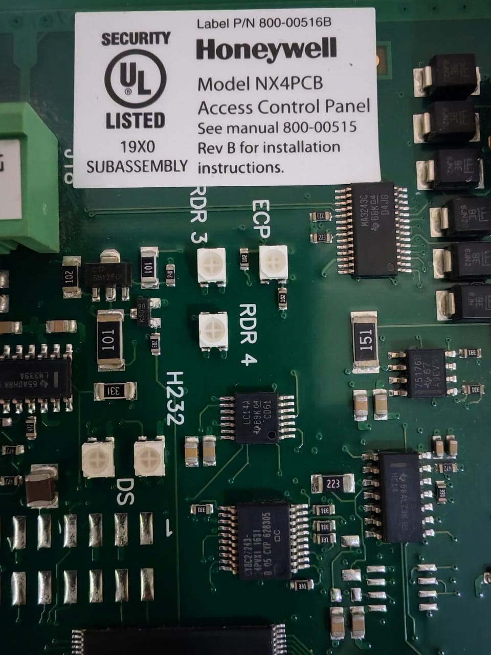 Honeywell 800-00516B HONEYWELL NetAXS Access Control Panel Board NX4PCB p/n 800-00516B 2