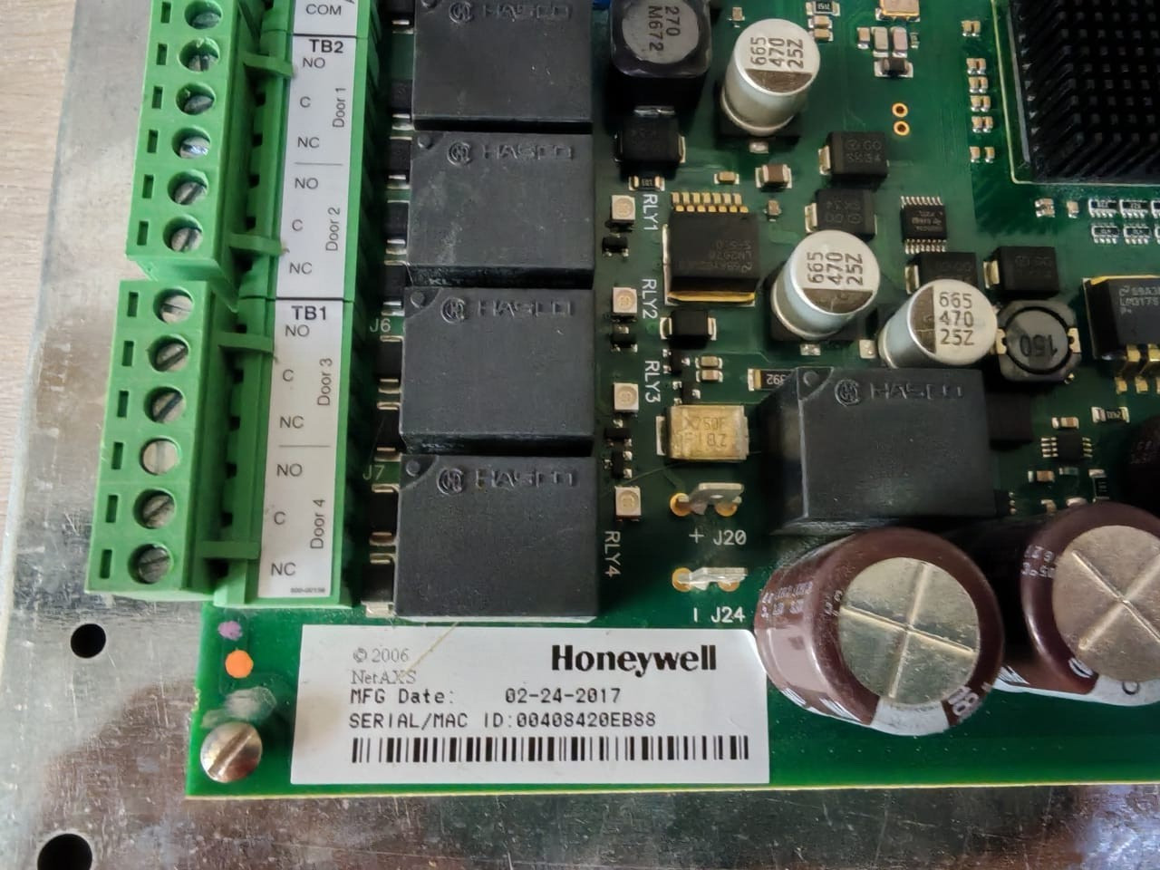 Honeywell 800-00516B HONEYWELL NetAXS Access Control Panel Board NX4PCB p/n 800-00516B 3