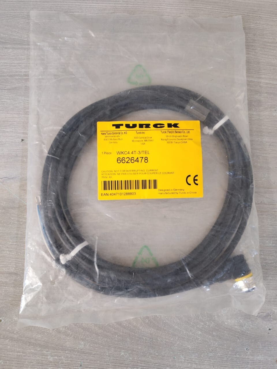 TURCK 6626478 TURCK WKC4.4T-3/TEL SENSOR CABLE 6626478 3