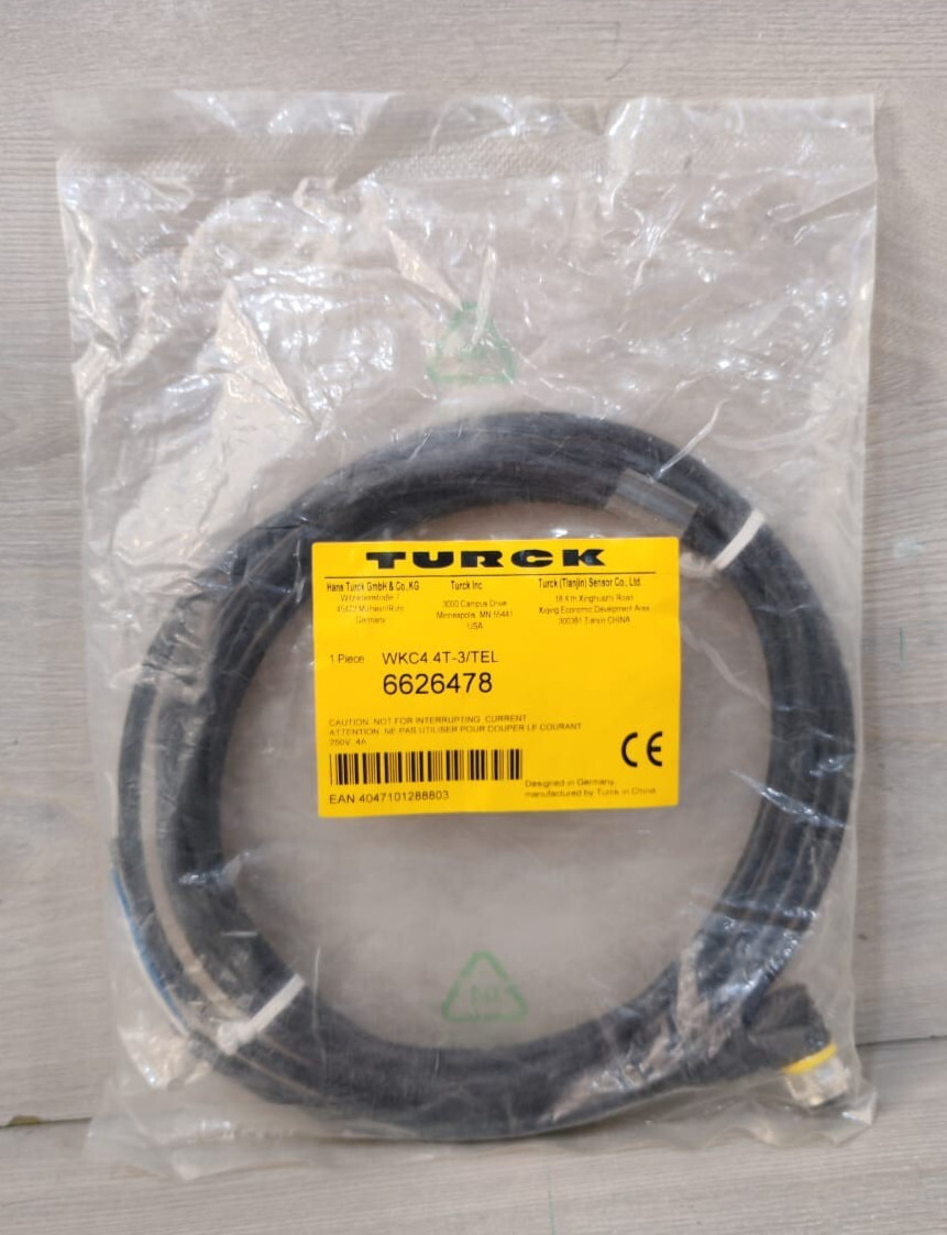 1 LOT . TURCK WKC4.4T-3/TEL SENSOR CABLE 6626478