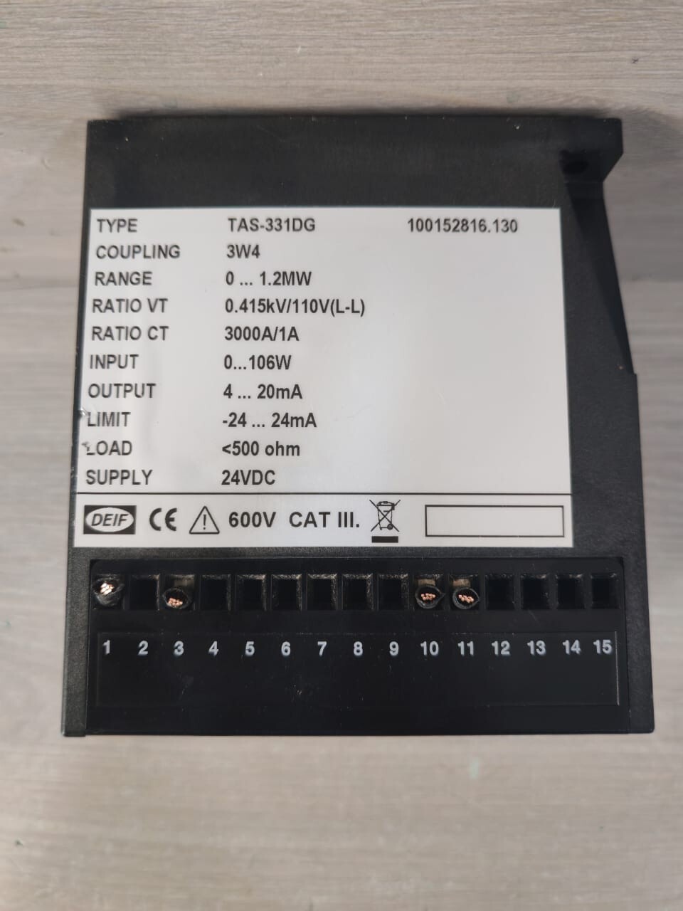 DEIF 100152816.130 DEIF TAS-331DG SELECTABLE TRANSDUCER 100152816.130 3W4 1.2mw 24VDC 2