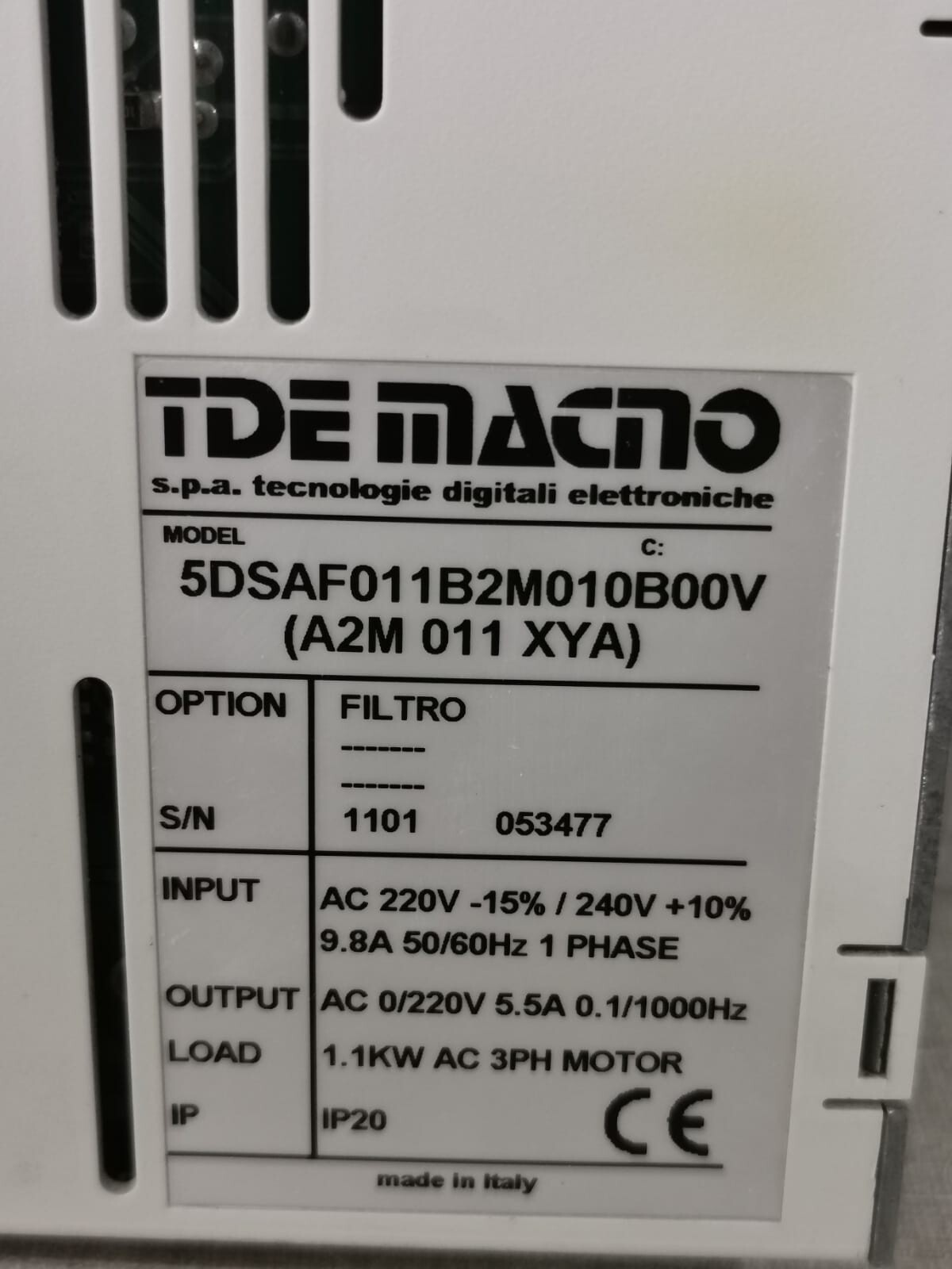 TDE MACNO 5DSAF011B2M010B00V TDE MACNO 5DSAF011B2M010B00V(A2M 011 XYA) SERVO DRIVE 3