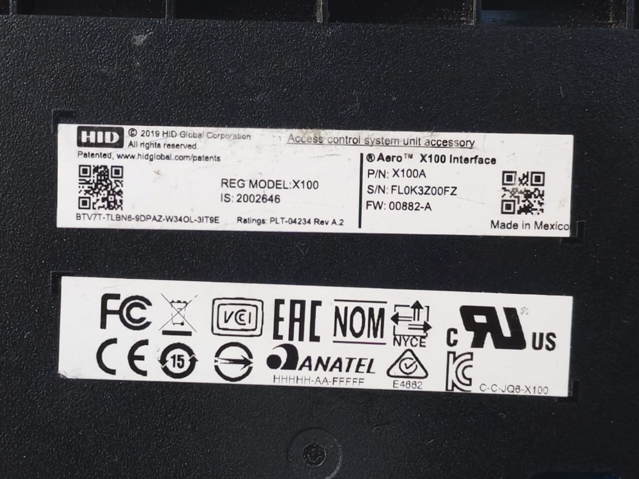 HID X100 HID Aero X100 Door/Reader Interface Module x100A 2