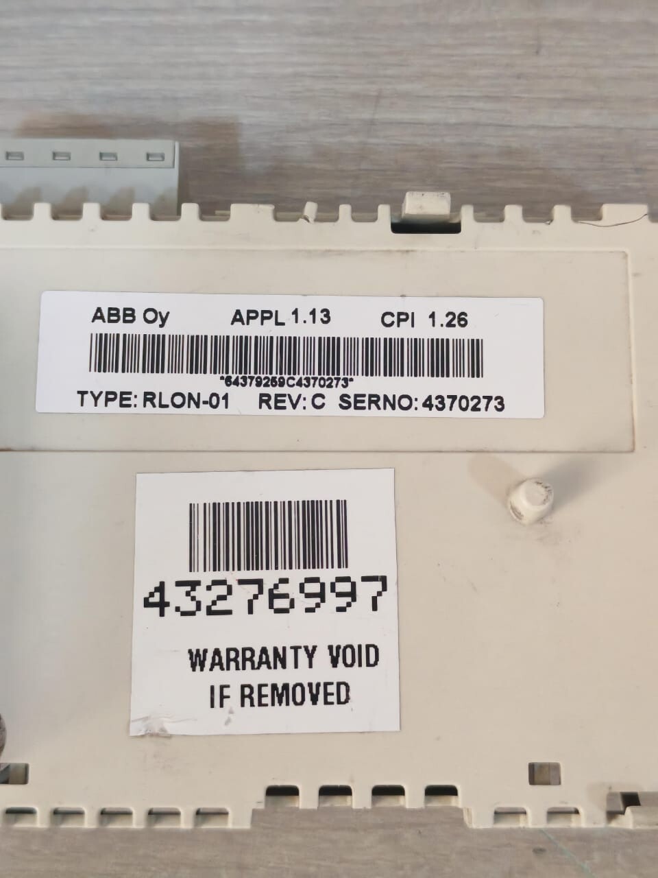 ABB RLON-01 ABB RLON-01 REV.C LONWORKS ADAPTER 9