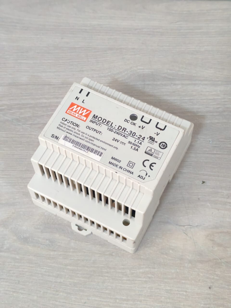 MEAN WELL DR-30-24 MEANWELL DR-30-24 SWITCH POWER SUPPLY 100-240VAC 5