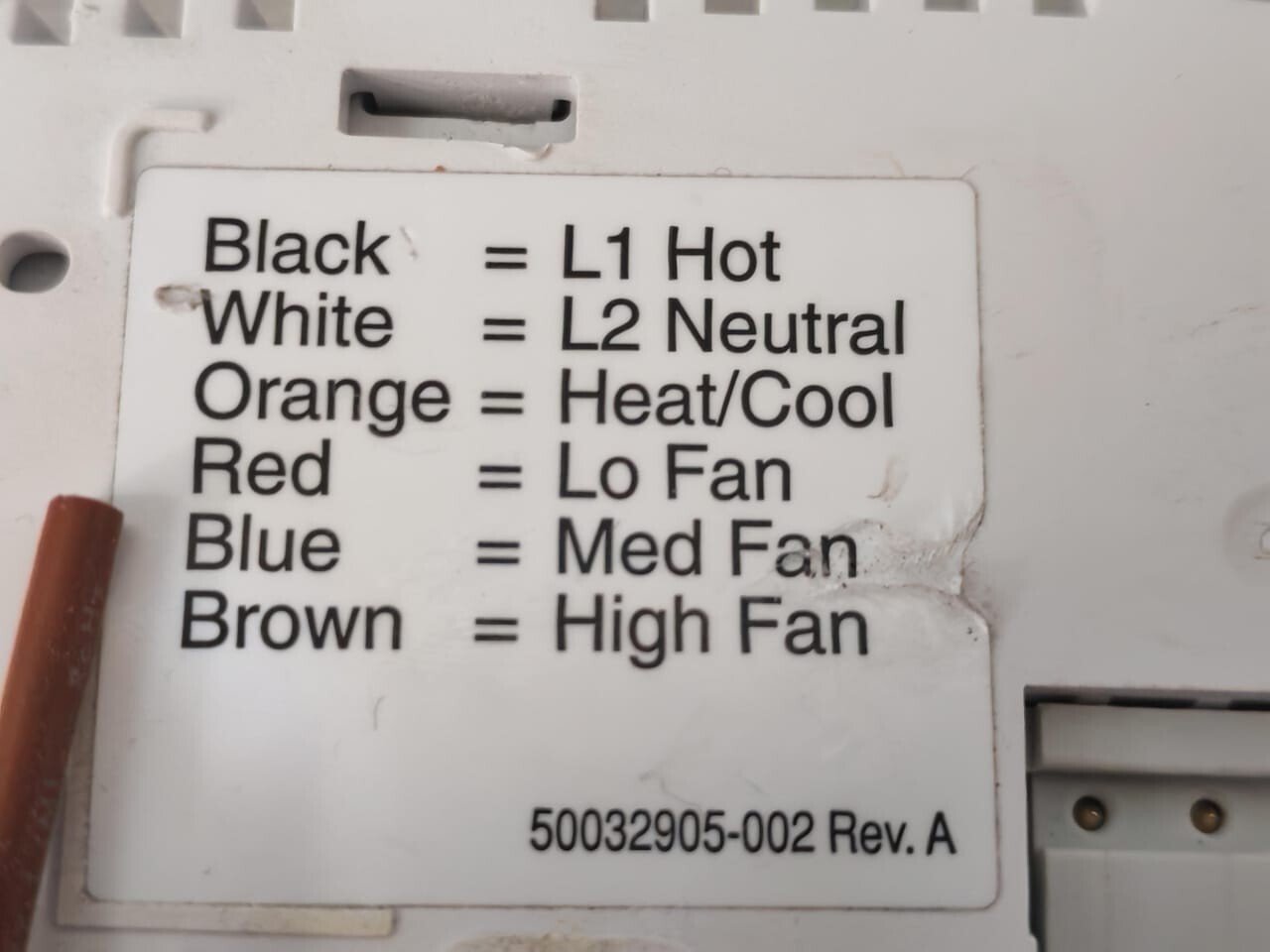 Honeywell 50032905-002 REV.A HONEYWELL TB6575B1000 3 50032905-002 REV.A SPEED FAN CONTROL THERMOSTAT 5