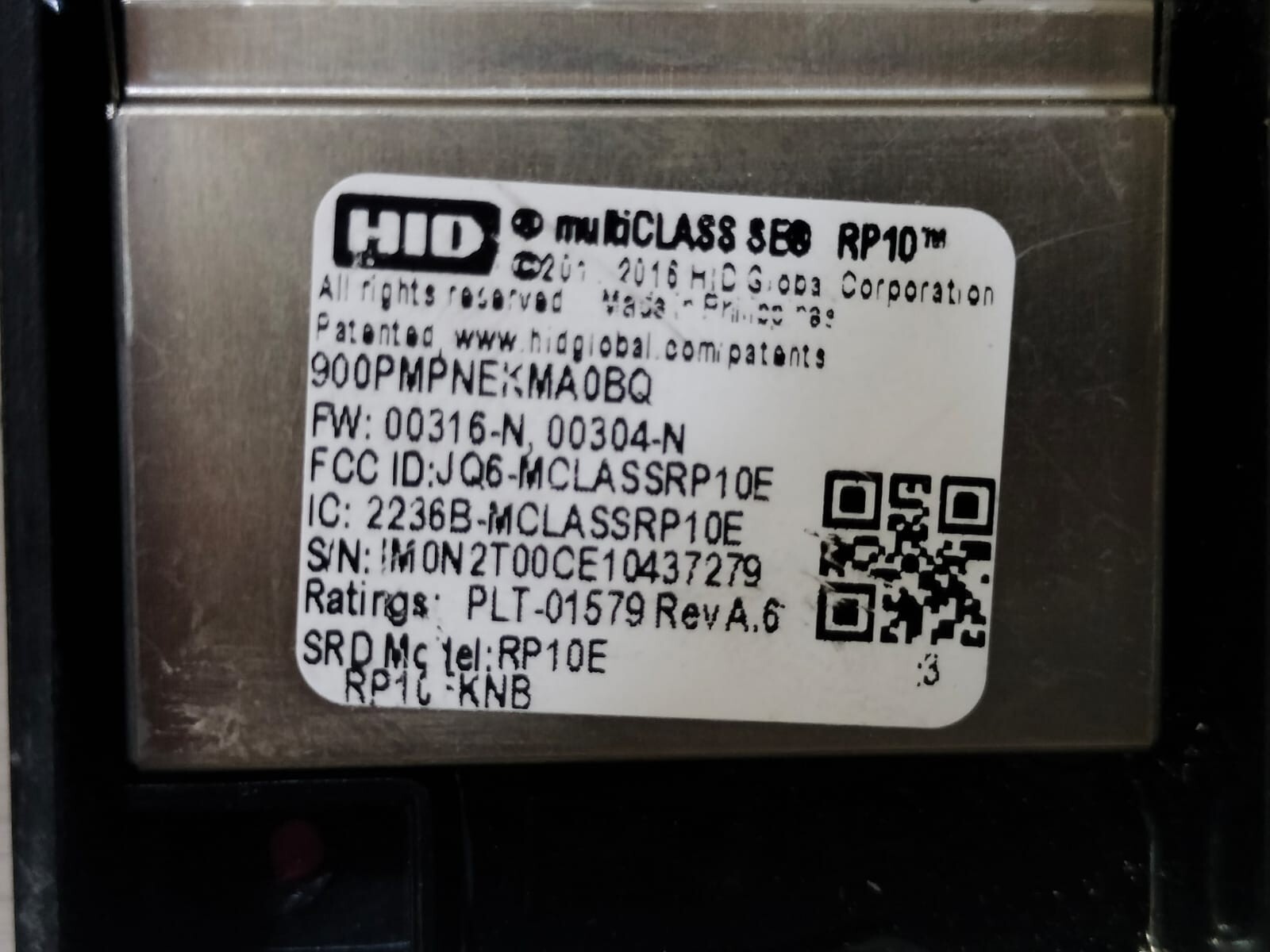 HID 900PMPNEKMA0BQ FW;00316-N 003 HID MULTICLASS SE RP10 900PMPNEKMA0BQ FW;00316-N 003 ACCESS READER 7