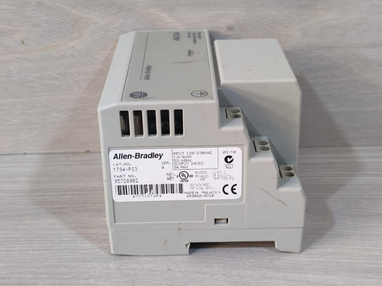 Allen-Bradley 95728902 Allen-Bradley 1794-PS3 Ser.A Flex I/O 24 VDC Power Supply 95728902 Rev.A01 4