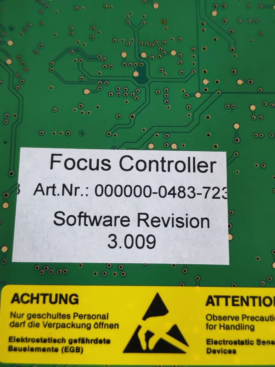 ZEISS 000000-0483-723 S/W 3.009 ZEISS ZORRO TMC V1.01 000000-0483-723 S/W 3.009 FOCUS CONTROLLER 9