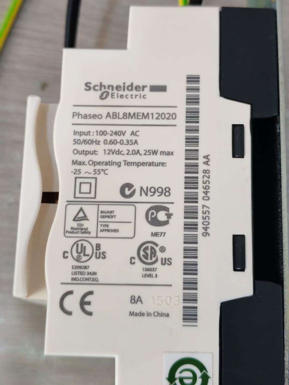 Schneider Electric 378A003 SCHNEIDER ELECTRIC PHASEO ABL8MEM12020 / 1088005903 378A003 MODULAR POWER SUPPLY 8