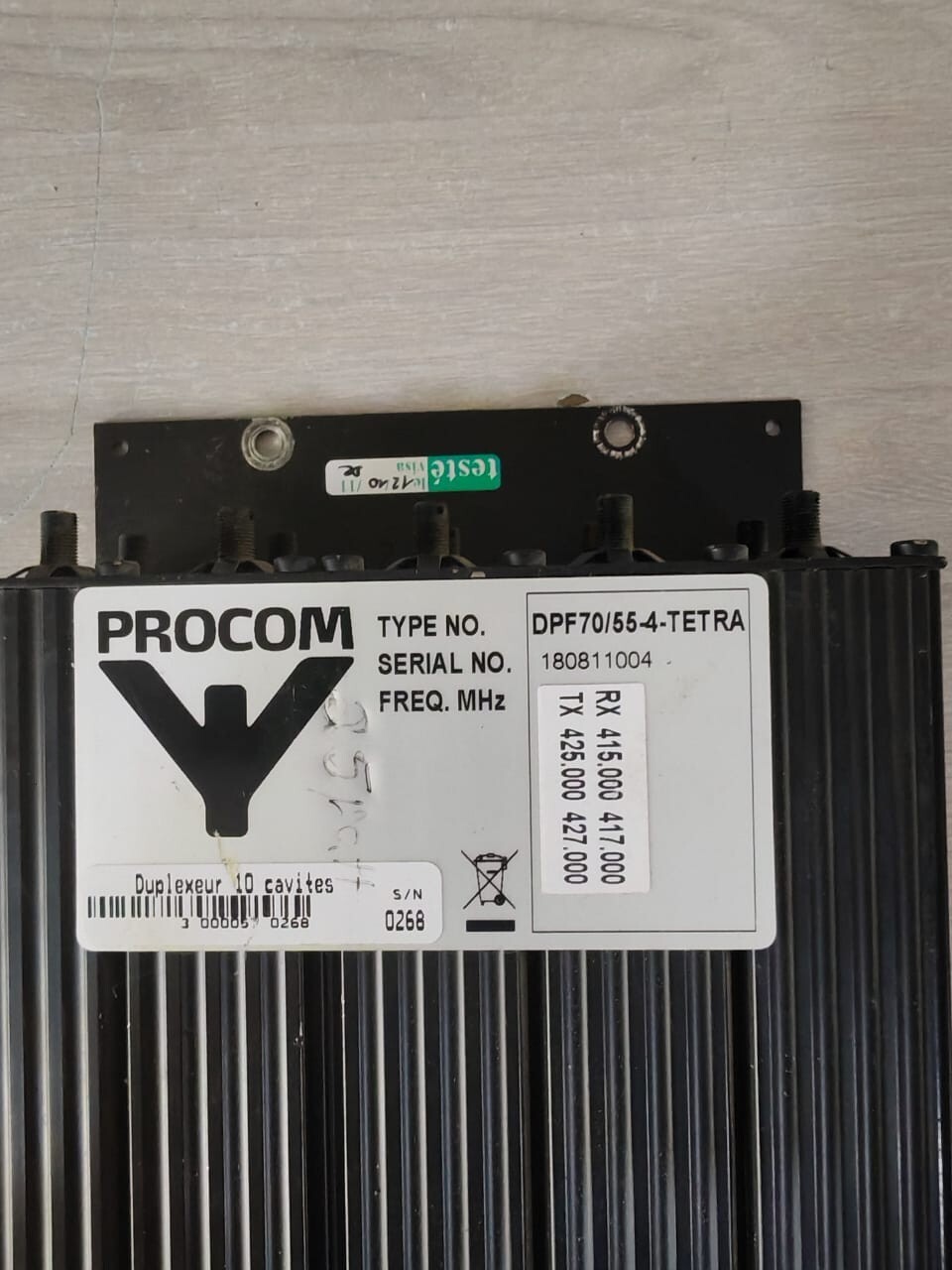 PROCOM DPF70/55-4-TETRA PROCOM DPF70/55-4-TETRA Duplexeur 10 cavites 6