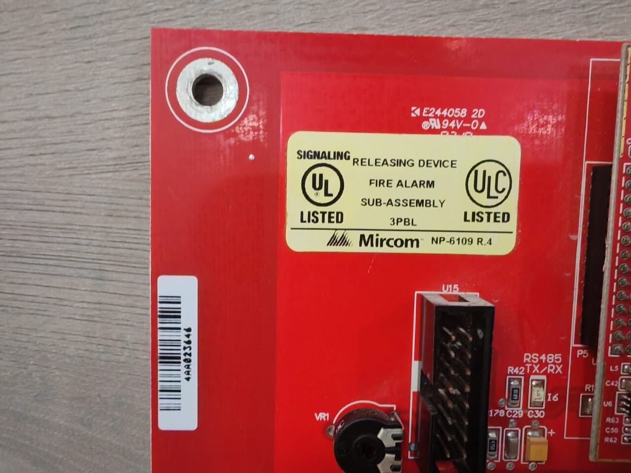 Mircom MD-1210 Rev.A / NP-7685 Rev.01 Mircom NP-6109 R.4 FIRE ALARM SUB-ASSEMBLY 3PBL WITH MD-1210 2