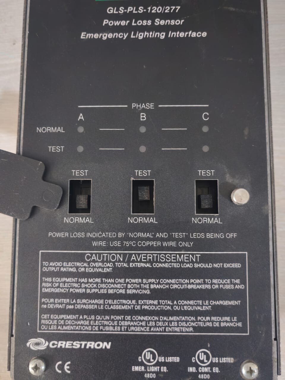 GE PLS-120 CRESTRON GLS-PLS-120/277 GREEN-LIGHT EMERGENCY LIGHTING POWER LOSS SENSOR 3