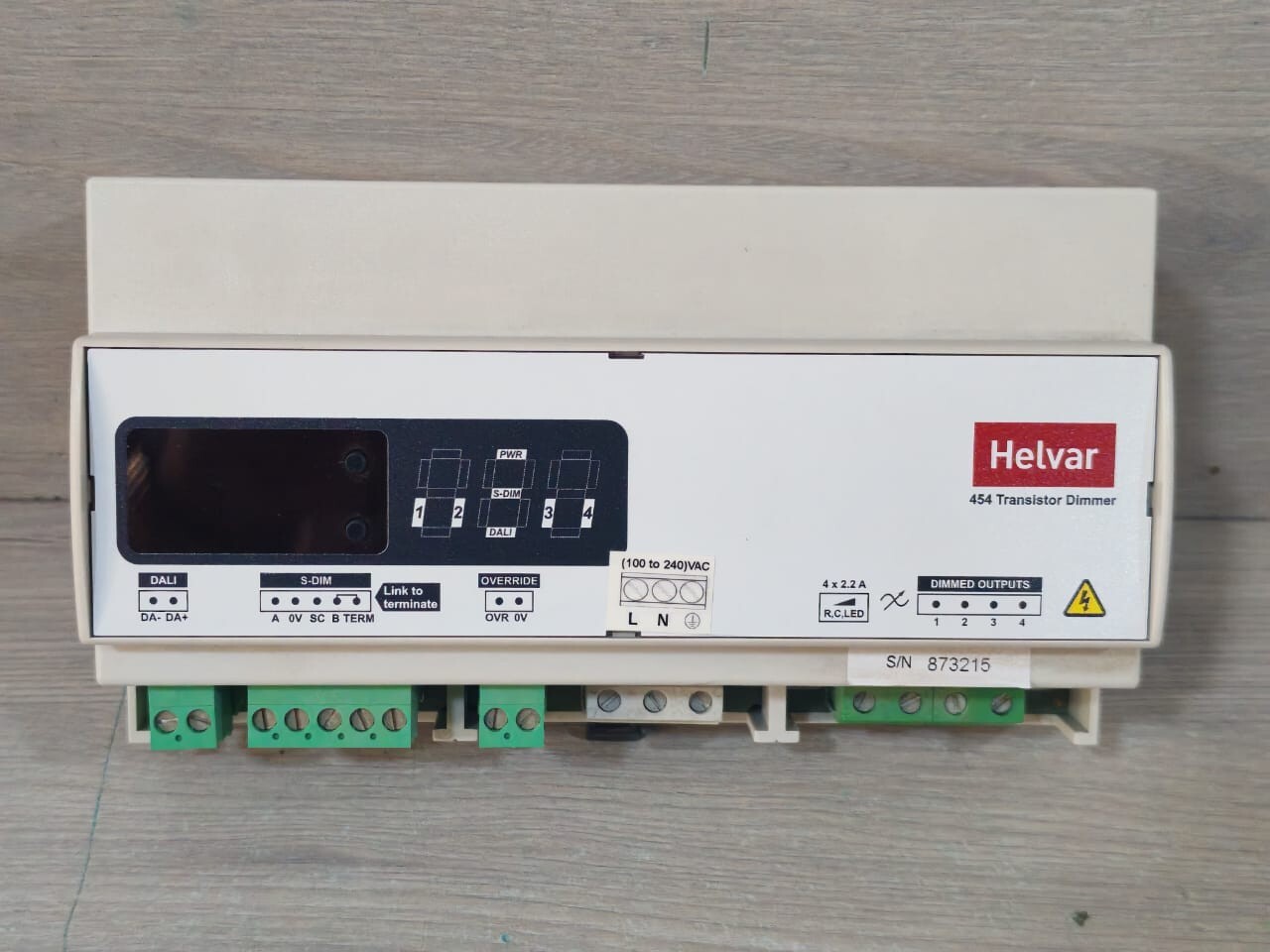 Helvar S/W HELVAR 454 S/W V2.30 REV.6 4CH TRANSISTOR DIMMER 100-240VAC 2