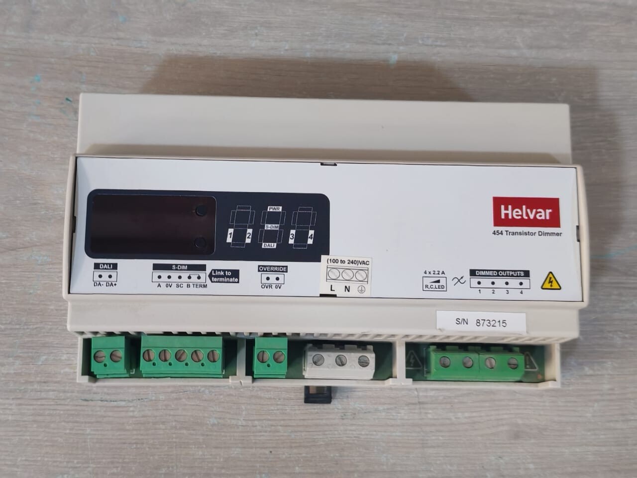Helvar S/W HELVAR 454 S/W V2.30 REV.6 4CH TRANSISTOR DIMMER 100-240VAC 7