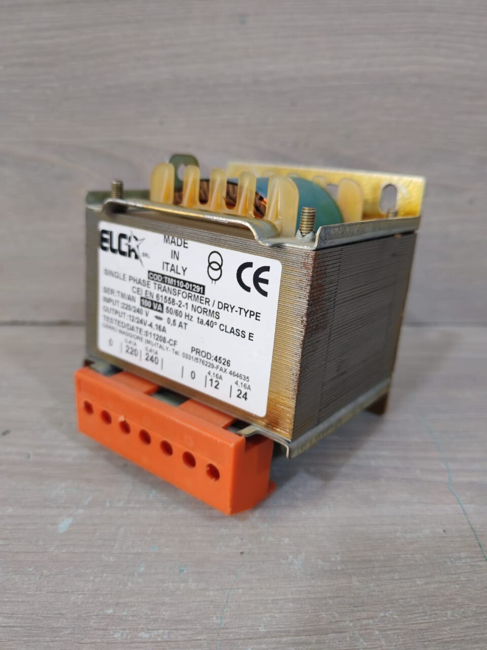 ELCA TM110-01291 ELCA TM110-01291 SINGLE PHASE TRANSFORMER 100 VA CLASS E 6