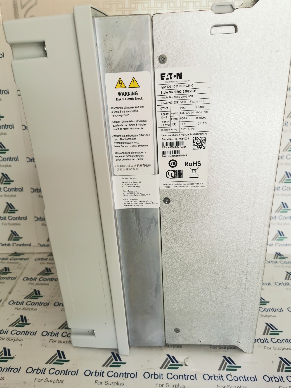 Eaton C54C Eaton DG1-35010FB-C54C,PowerXL AC Drives, DG1 VFD Series 7.5KW / 10HP 4