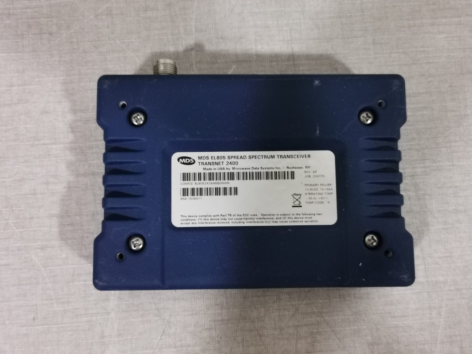 MDS EL805 MDS EL805 Spread Spectrum Transceiver TransNet 2400 5