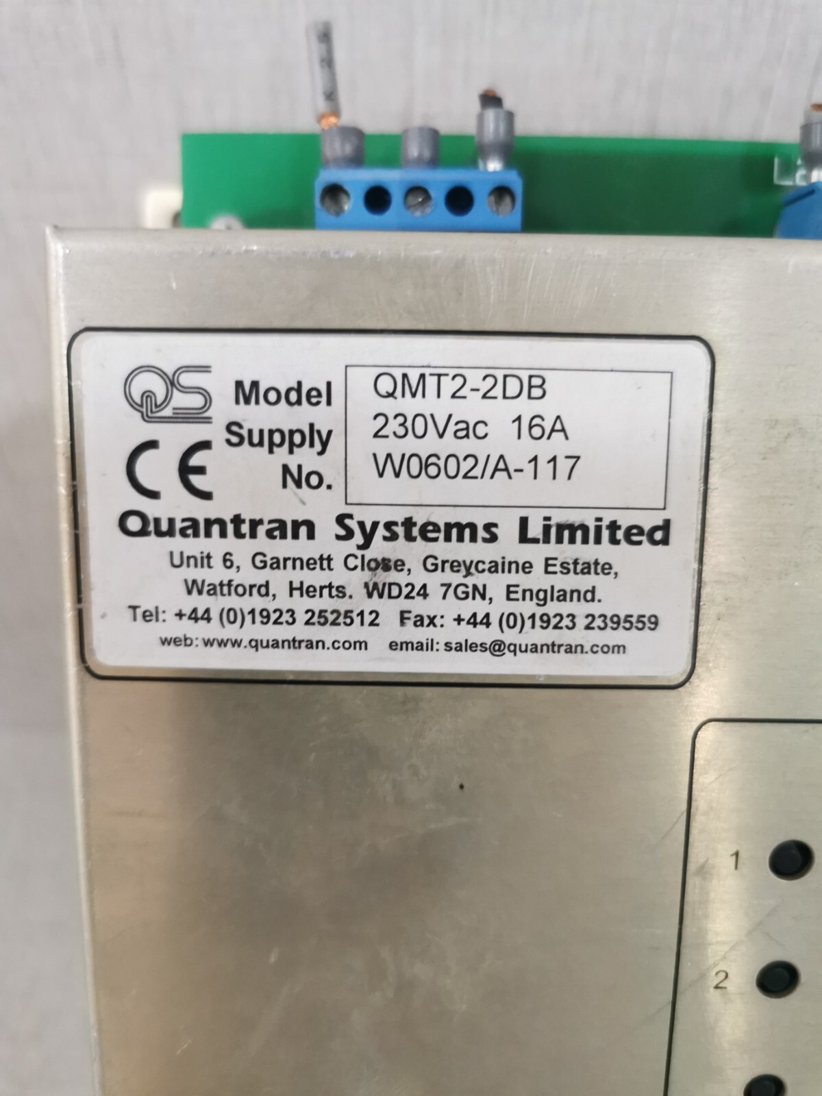 Quantran Systems QMT2-2DB Quantran Systems QMT2-2DB Control Unit 2