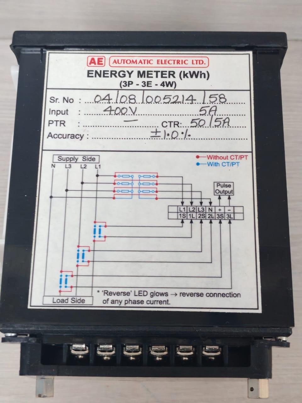 AE 3P-3E-4W AE AUTOMATIC ELECTRIC ENERGY METER 3P-3E-4W 8