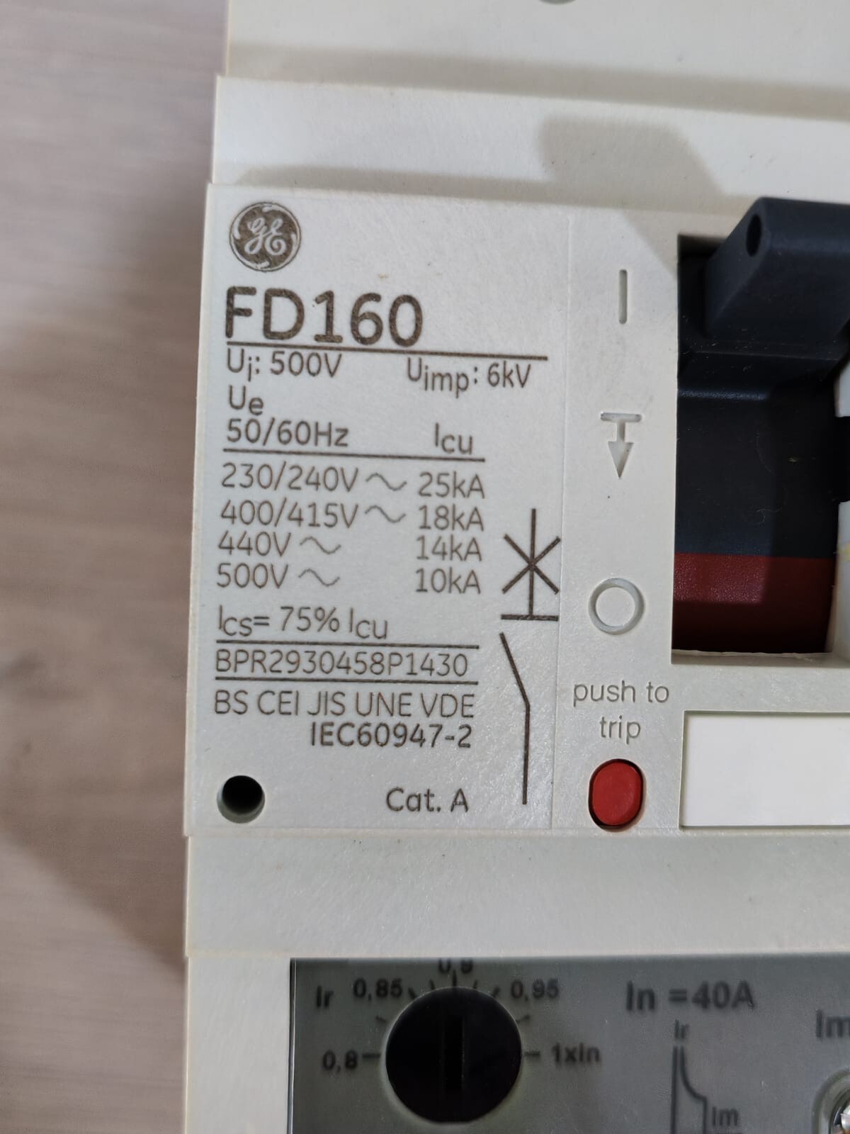 GE FD160 GE FD160 Record Plus Circuit Breaker FDC35TE040ED 3