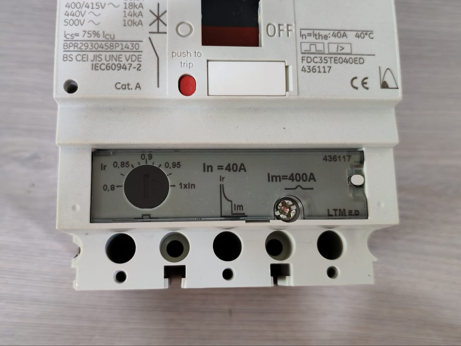 GE FD160 GE FD160 Record Plus Circuit Breaker FDC35TE040ED 5